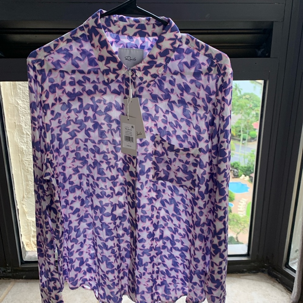 Rails women’s blouse Josephine Pink Stars